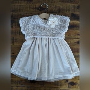 Pippa and Julie Champaign dress w/ Fuzzy Sweater